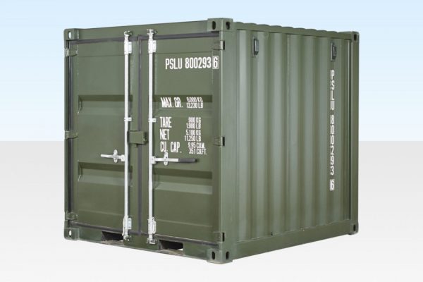 8-Fuß-Einweg-Versandcontainer Grün (RAL 6007) – Bild 4