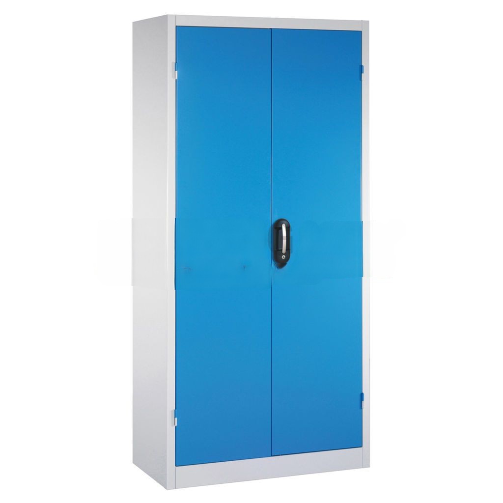 Cabinet material cabinet with 2 hinged doors, 4 shelves and 3 drawers