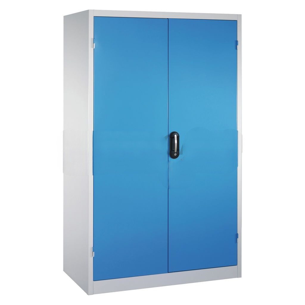 Cabinet material cabinet with 2 hinged doors, 4 shelves and 3 drawers