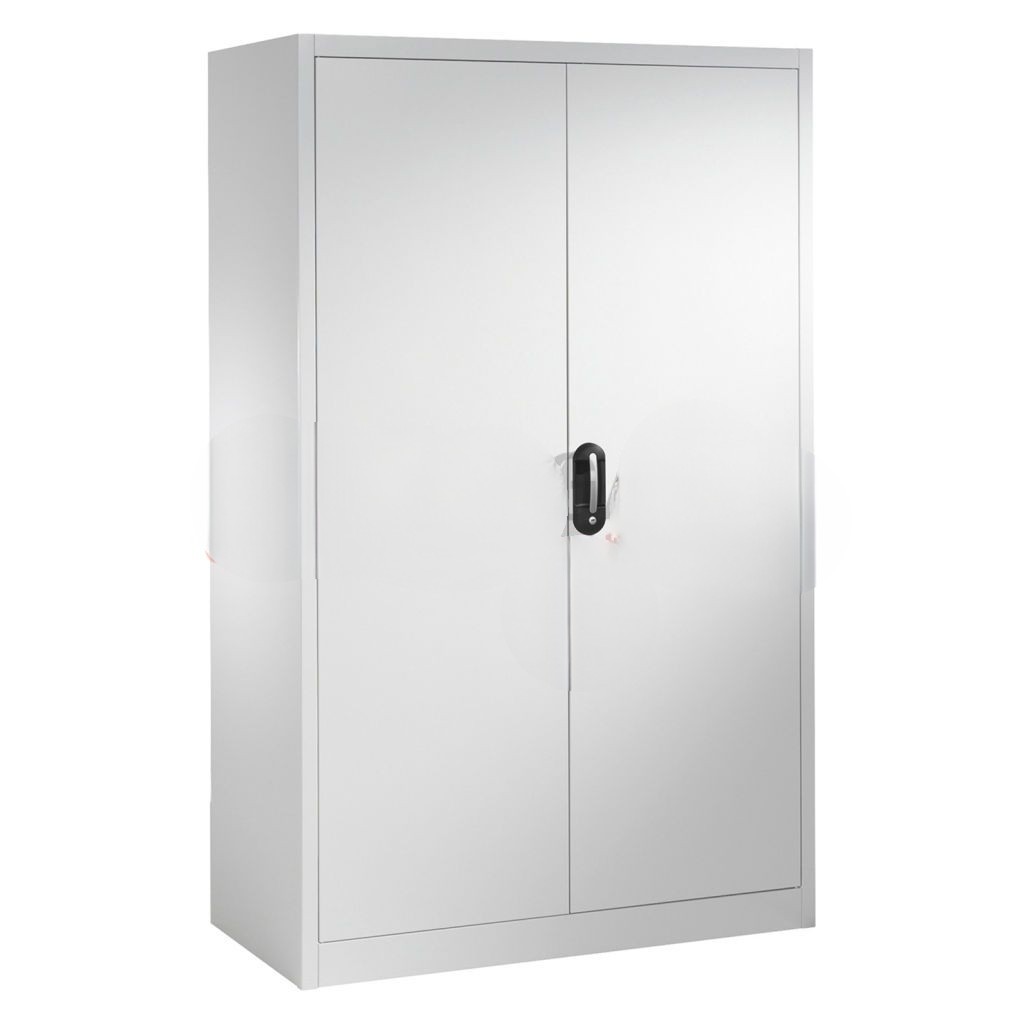 Cabinet material cabinet with 2 hinged doors, 4 shelves and 3 drawers