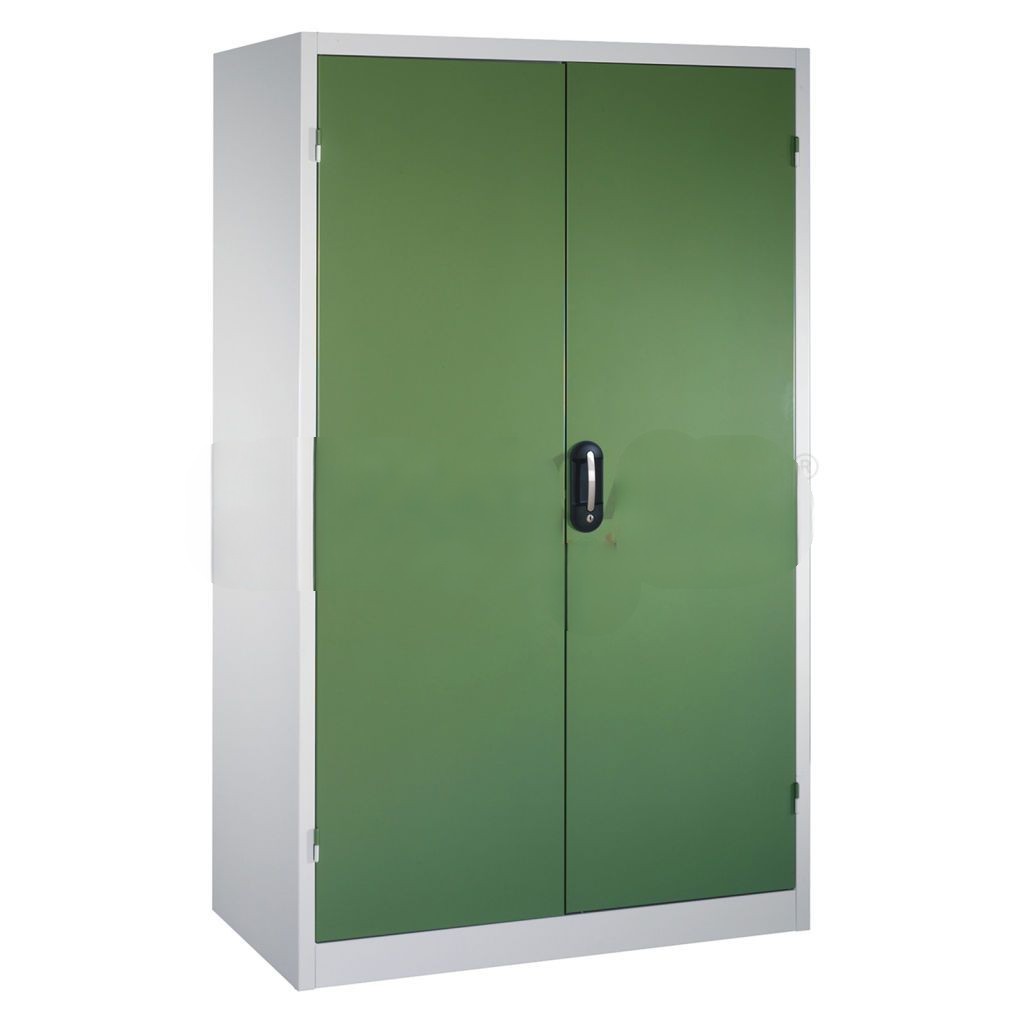 Cabinet material cabinet with 2 hinged doors, 4 shelves and 3 drawers