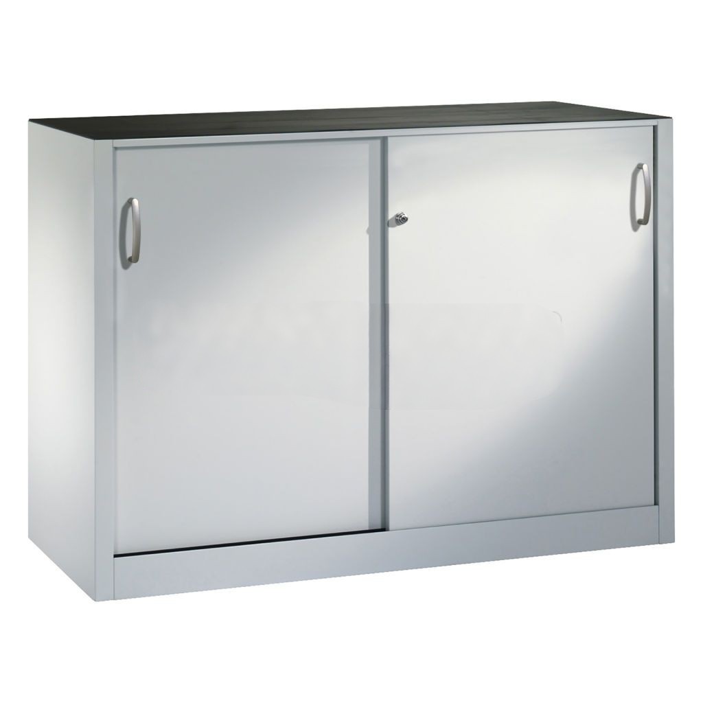 Cabinet sliding door cabinet with 2 sliding doors and 2 floors