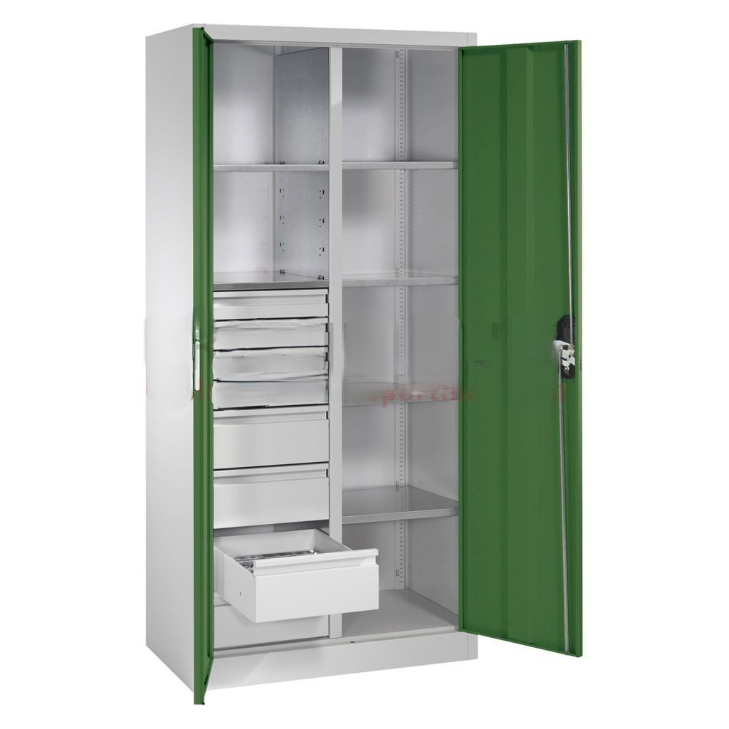 Cabinet material cabinet with 2 hinged doors, 6 shelves and 8 drawers – Bild 2