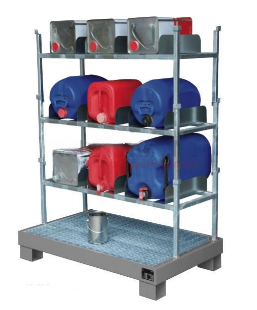 Racks retention basin can rack including leakingbucket