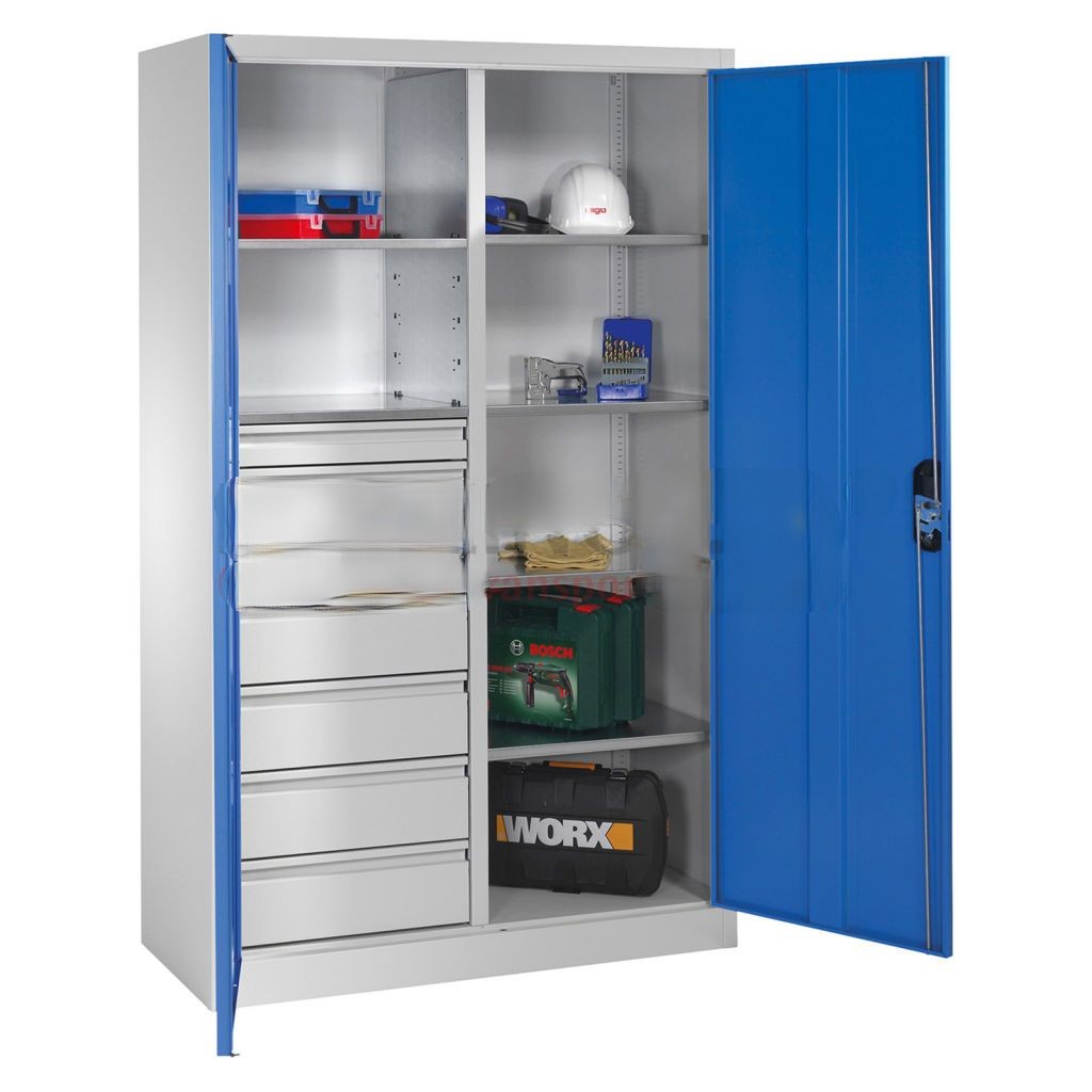 Cabinet material cabinet with 2 hinged doors, 6 shelves and 8 drawers – Bild 2